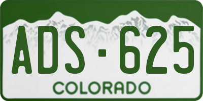 CO license plate ADS625