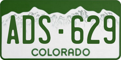 CO license plate ADS629