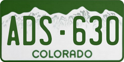 CO license plate ADS630