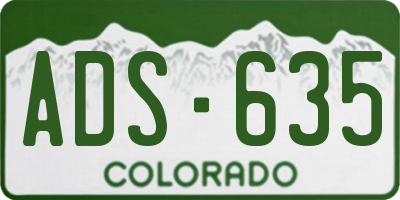 CO license plate ADS635