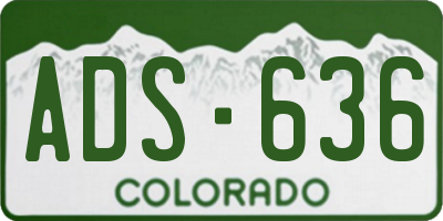 CO license plate ADS636