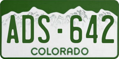 CO license plate ADS642
