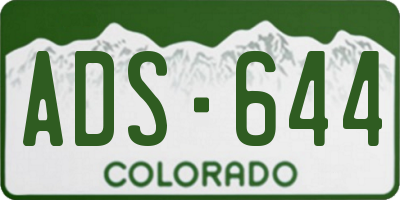 CO license plate ADS644