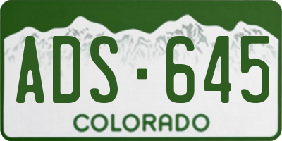 CO license plate ADS645