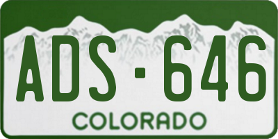 CO license plate ADS646