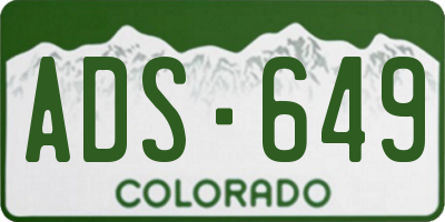 CO license plate ADS649