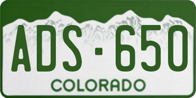 CO license plate ADS650
