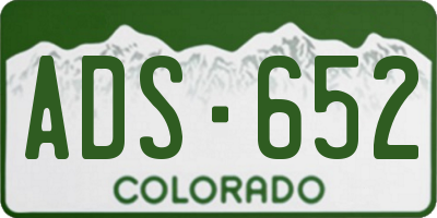 CO license plate ADS652
