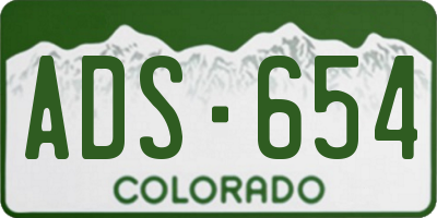 CO license plate ADS654