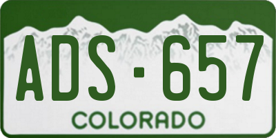 CO license plate ADS657