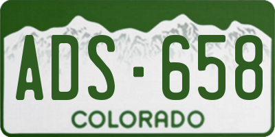 CO license plate ADS658