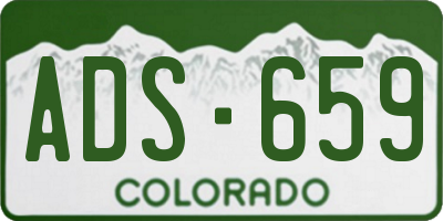 CO license plate ADS659