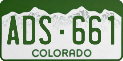 CO license plate ADS661
