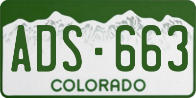 CO license plate ADS663