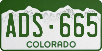 CO license plate ADS665