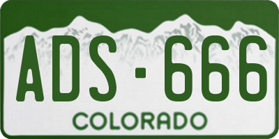 CO license plate ADS666