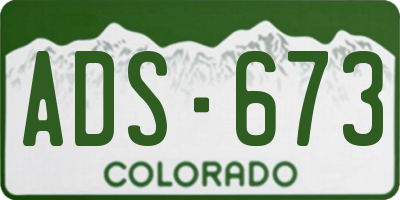 CO license plate ADS673
