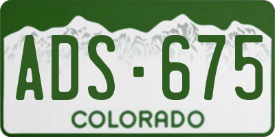 CO license plate ADS675