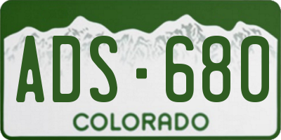 CO license plate ADS680