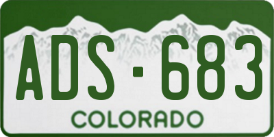 CO license plate ADS683