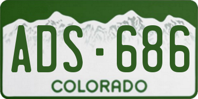 CO license plate ADS686