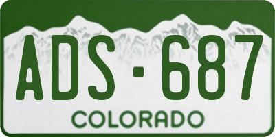 CO license plate ADS687