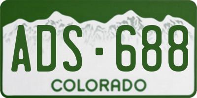 CO license plate ADS688