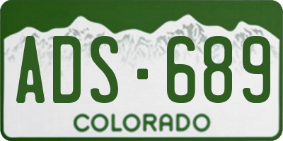 CO license plate ADS689