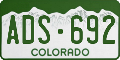 CO license plate ADS692