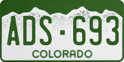 CO license plate ADS693
