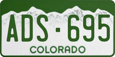 CO license plate ADS695