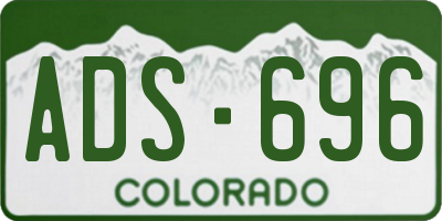 CO license plate ADS696