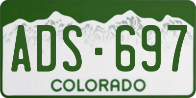 CO license plate ADS697