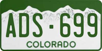 CO license plate ADS699