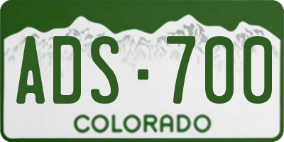 CO license plate ADS700