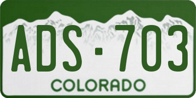 CO license plate ADS703