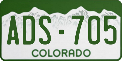 CO license plate ADS705