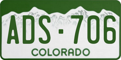 CO license plate ADS706
