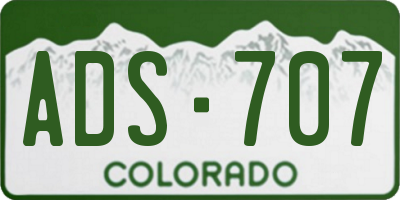 CO license plate ADS707