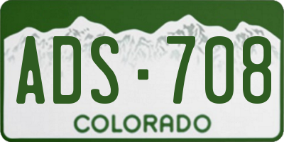 CO license plate ADS708