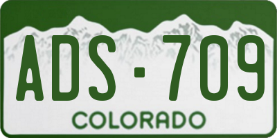 CO license plate ADS709