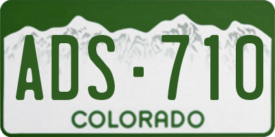 CO license plate ADS710