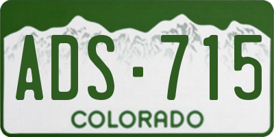 CO license plate ADS715