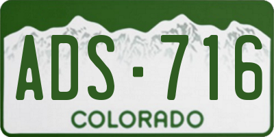 CO license plate ADS716