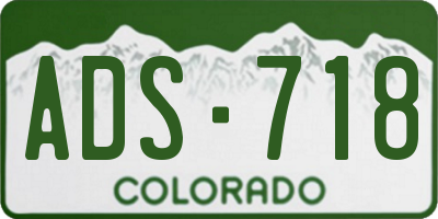 CO license plate ADS718