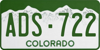 CO license plate ADS722