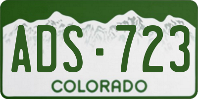 CO license plate ADS723