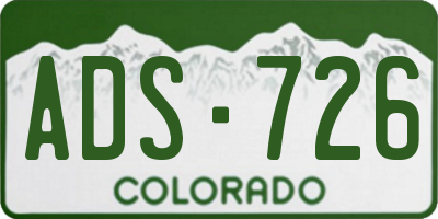 CO license plate ADS726