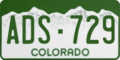 CO license plate ADS729