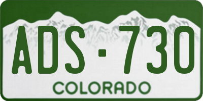 CO license plate ADS730
